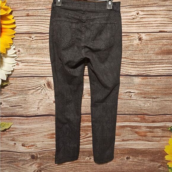 NYDJ black muted snake skin design Women's 4 Pre-owned - Picture 3 of 8